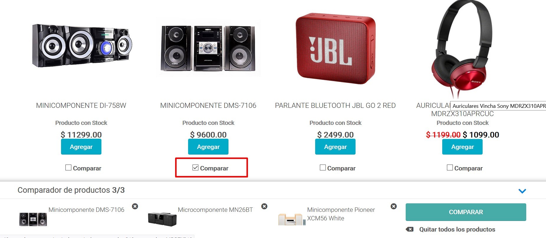 Nuevo módulo TS Comparativa - Comparación de Productos