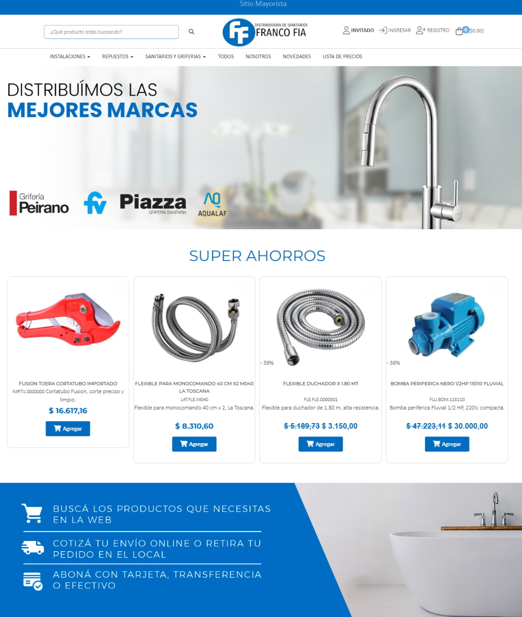 Gestor de Pedidos para distribuidores Franco Fia Sanitarios