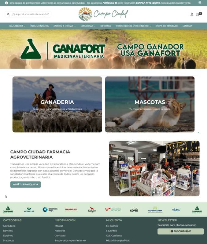 Plataforma de Pedidos B2B Campo y Ciudad Farmacia Agroveterinaria